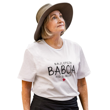 Koszulka damska specjalnie dla babci z napisem "Najlepsza Babcia pod słońcem".