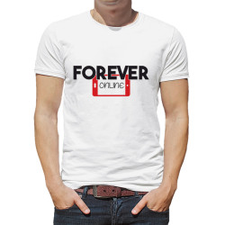 Koszulka unisex z napisem "Forever online". 2