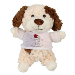 Puszysty piesek z grafiką "Róża z imionami i datą ślubu"-...