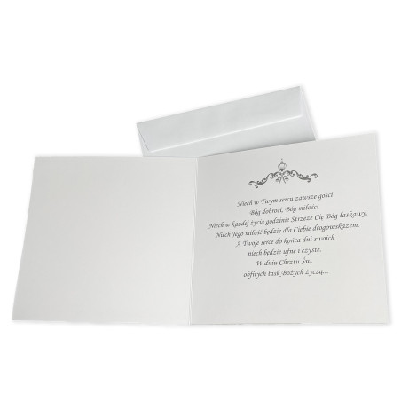 Ręcznie robiona kartka z życzeniami na Chrzest- super pamiątka dla dziecka oraz Rodziców- aniołek biały.