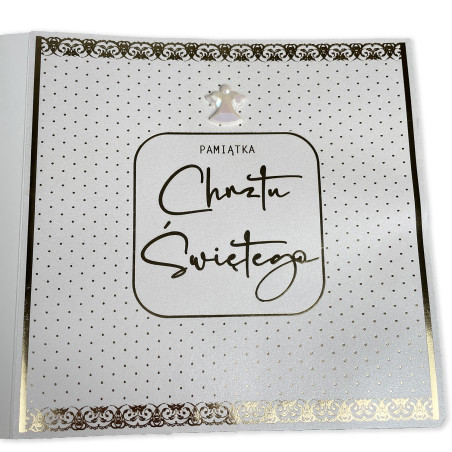 Ręcznie robiona kartka z życzeniami na Chrzest- super pamiątka dla dziecka oraz Rodziców- aniołek biały.