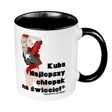 Kubek 330 ml kolorowy "Najlepszy chłopak na świecie! Łapy precz- zajęty!".
