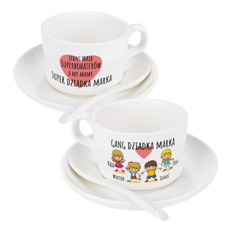 Filiżanka na dzień dziadka z napisem "Gang Dziadka" - personalizacja- wzór 2.