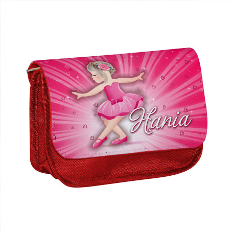 Piórnik personalizowany z imieniem dziecka "Różowa baletnica".