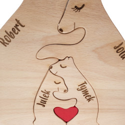 Drewniana (bukowa) rodzinka misi z personalizacją- 4... 2