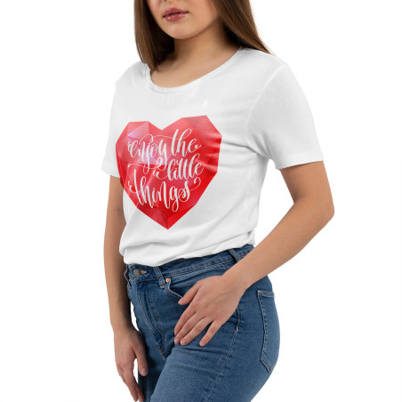 Koszulka damska taliowana "Enjoy the little things".