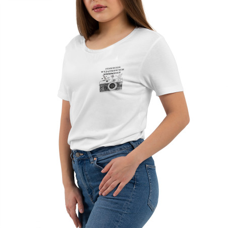 Koszulka damska taliowana dla Pani Fotograf "Tropiciel wyjątkowych wspomnień" .