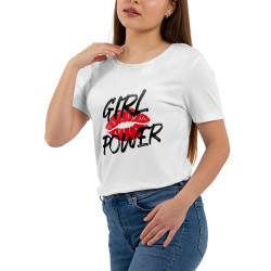 Koszulka damska taliowana "Girl power".