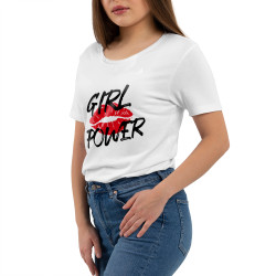 Koszulka damska taliowana "Girl power". 2