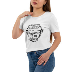 Koszulka damska taliowana "Jestem mała, ale jak Ci...
