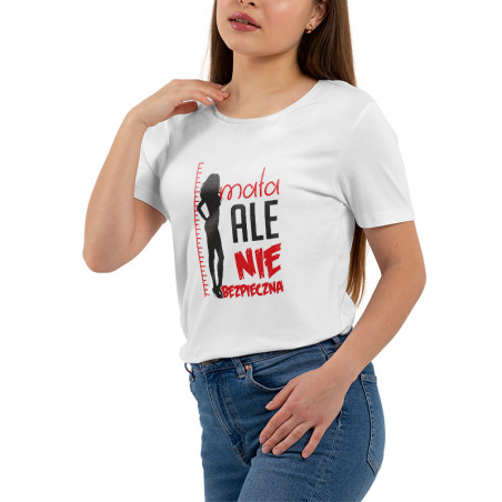 Koszulka damska taliowana "Mała, ale niebezpieczna"- wzór 2.