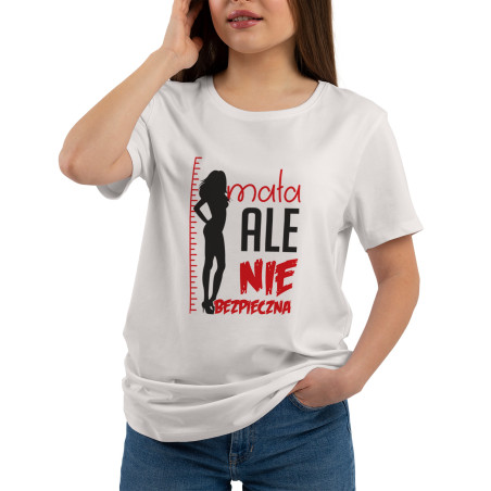 Koszulka damska taliowana "Mała, ale niebezpieczna"- wzór 2.