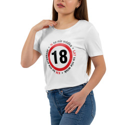 Koszulka damska taliowana z 18 okazji urodzin.