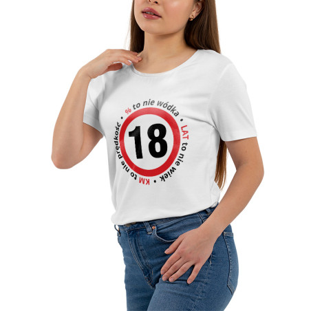 Koszulka damska taliowana z 18 okazji urodzin.