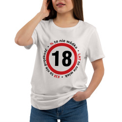 Koszulka damska taliowana z 18 okazji urodzin. 2