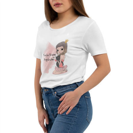 Koszulka damska taliowana "Kocia mama"- z personalizacją.