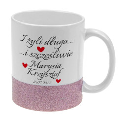 Kubek z brokatowym paskiem "I żyli długo i szczęśliwie"-... 2