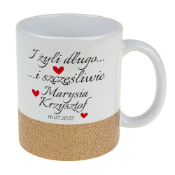 Kubek z brokatowym paskiem "I żyli długo i szczęśliwie"-...