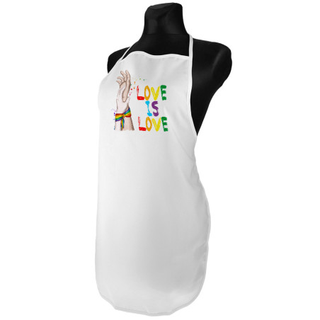 Fartuszek "Love is Love"- prezent dla ludzi ceniących równość- fartuszek (fartuch) kuchenny.