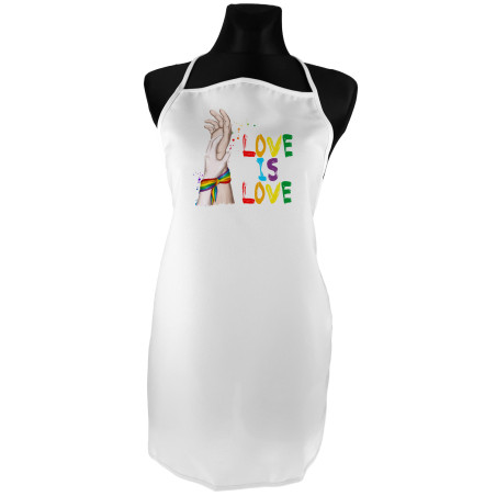 Fartuszek "Love is Love"- prezent dla ludzi ceniących równość- fartuszek (fartuch) kuchenny.