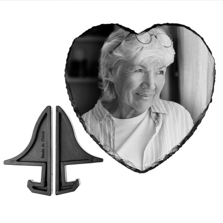 Płyta granitowa ze zdjęciem nadrukowanym w technologii sublimacji (niewyczuwalny, trwały nadruk)- serce.