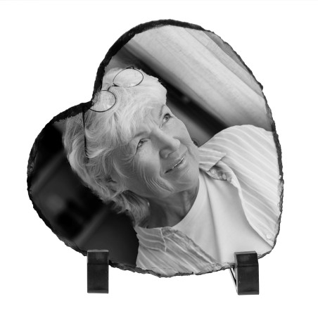 Płyta granitowa ze zdjęciem nadrukowanym w technologii sublimacji (niewyczuwalny, trwały nadruk)- serce.