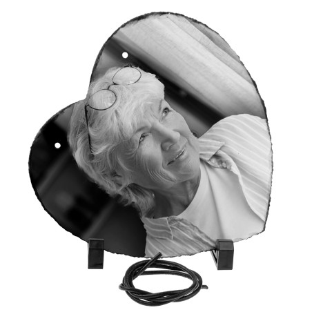 Płyta granitowa ze zdjęciem nadrukowanym w technologii sublimacji (niewyczuwalny, trwały nadruk)- serce.