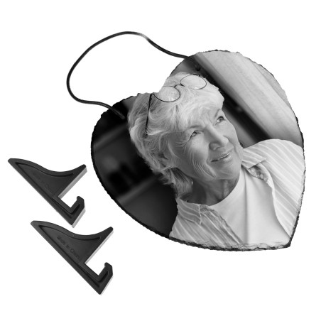 Płyta granitowa ze zdjęciem nadrukowanym w technologii sublimacji (niewyczuwalny, trwały nadruk)- serce.