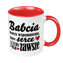 Kubek 330 ml kolorowy "Babcia tworzy wspomnienia".