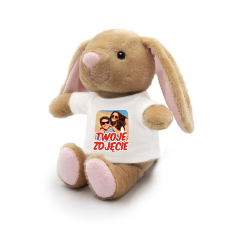 Królik brązowy ze zdjęciem Klienta- 18cm.