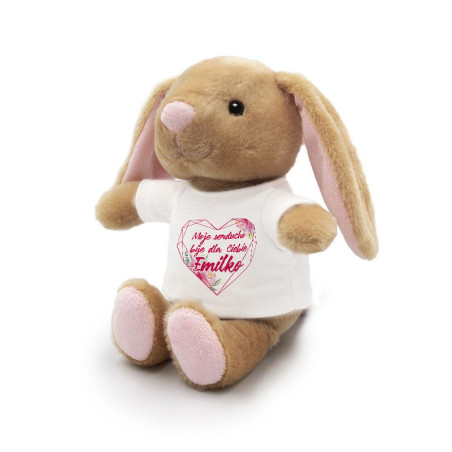 Królik brązowy dla bliskiej Ci osoby- Moje serce bije dla Ciebie- 18cm.