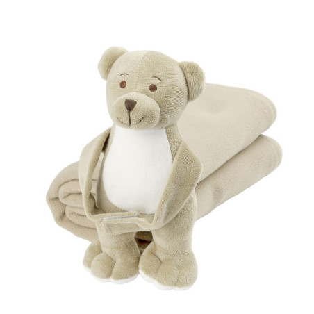 Miś trzymający koc między łapkami z imieniem dziecka- z okazji narodzin- panda.