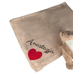 Miś trzymający koc między łapkami z imieniem dziecka- z... 2