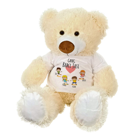 "Gang Babci" - maskotka miś duży - podaj imiona wnuków oraz Babci- ok. 55-60cm.