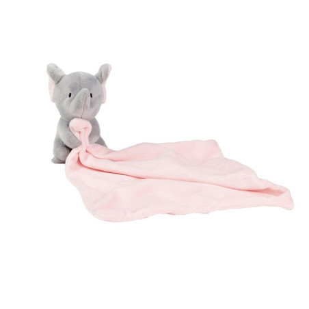 Słonik trzymający kocyk w łapkach dla dziecka- z okazji narodzin- metryczka.