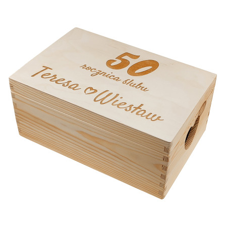 Małżeński kuferek wspomnień z okazji rocznicy- podaj liczbę rocznicy oraz imiona Małżonków.