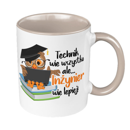 🎓☕ Kubek dla Inżyniera – "Technik wie wszystko ale... Inżynier wie lepiej!" 🛠️🎉