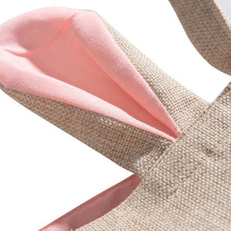 Torba lniana z uszami królika- świetna torba na prezenty Wielkanocne.