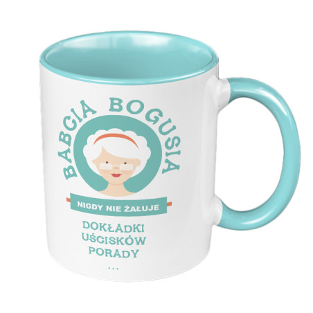 "Babcia nigdy nie żałuje" - Kubek 330 ml kolorowy dla babci .