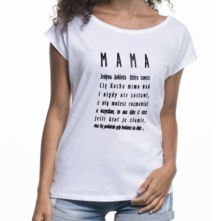 "Mama jedyna kobieta..." - koszulka (nietoperz) damska.