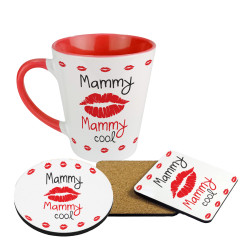 Zestaw - kubek latte z podkładką na kubek - "Mammy cool"...