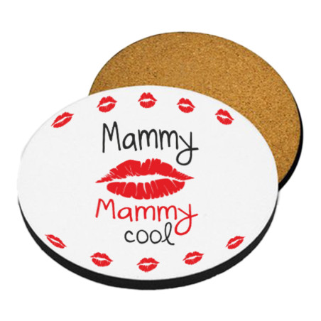 Zestaw - kubek latte z podkładką na kubek - "Mammy cool" - świetny prezent na dzień matki.