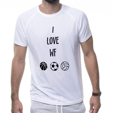 Koszulka na WF z tekstem I love WF - męska (UNISEX).