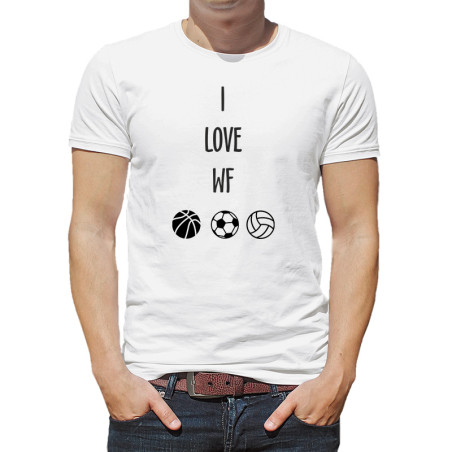 Koszulka na WF z tekstem I love WF - męska (UNISEX).