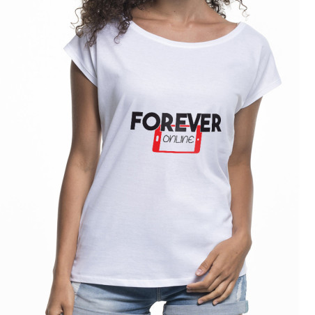 " Forever online " - koszulka (nietoperz) damska.
