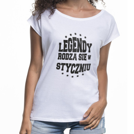 Koszulka "Legendy rodzą się w październiku" - (nietoperz) damska.