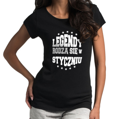 Koszulka "Legendy rodzą się w październiku" - (nietoperz) damska.
