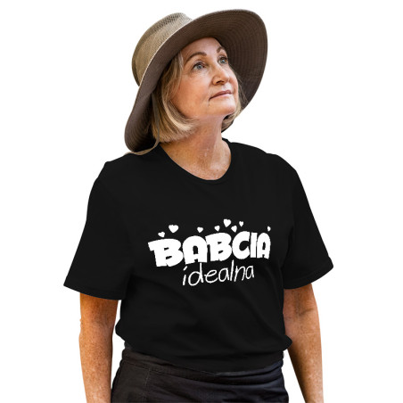 Koszulka damska specjalnie dla babci z napisem "Babcia idealna".