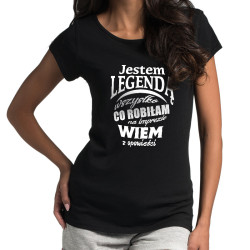 Śmieszna koszulka (nietoperz) damska - Jestem legendą...