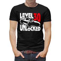 Koszulka na 30-te urodziny - Level 30 unlocked.